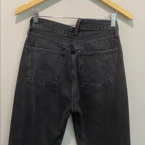 Agolde Criss Cross 90s Pinch Waist Straight Jeans Black Grey Size 25 - Picture 12 of 16